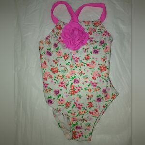 Baby Girl Bathing Suite - Pink & Red Roses